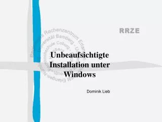 unbeaufsichtigte installation unter windows