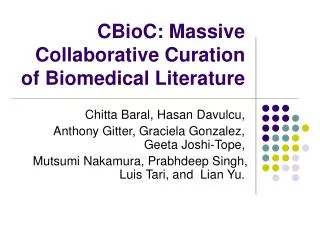 CBioC: Massive Collaborative Curation of Biomedical Literature