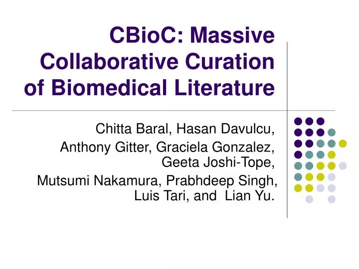 cbioc massive collaborative curation of biomedical literature