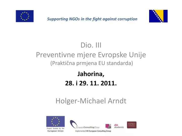 dio iii preventivne mjere evropske unije prakti na prmjena eu standarda