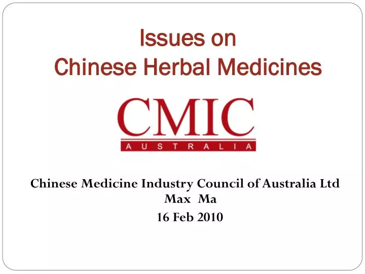 issues on chinese herbal medicines