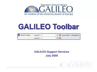 GALILEO Support Services July 2009