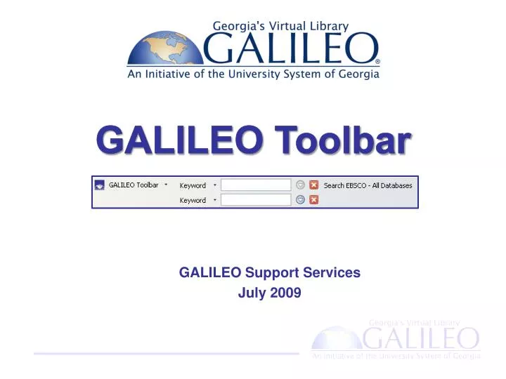 galileo support services july 2009