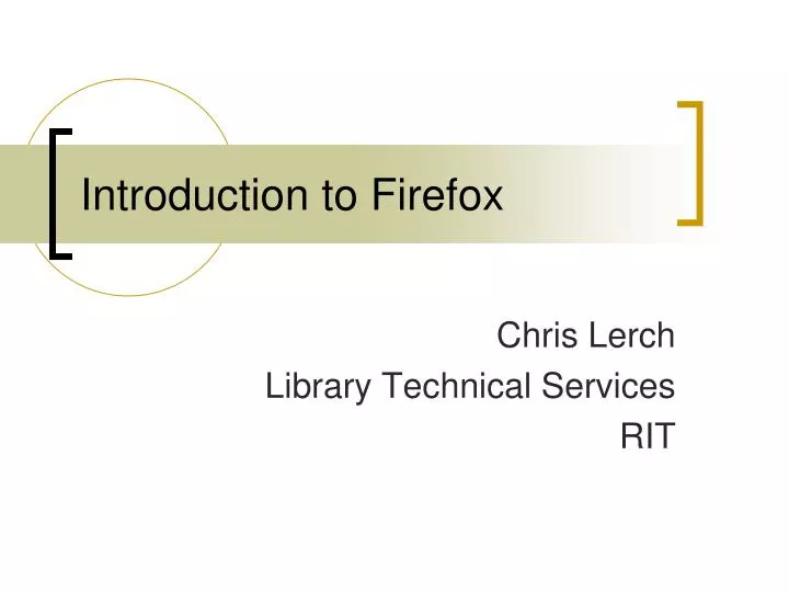 introduction to firefox