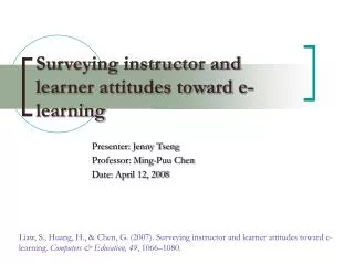 Surveying instructor and learner attitudes toward e-learning