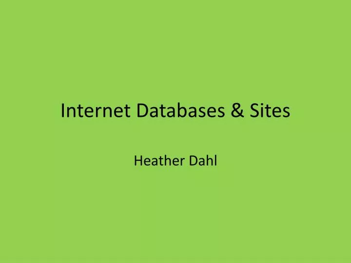 internet databases sites