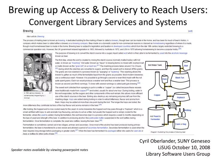 brewing up access delivery to reach users convergent library services and systems