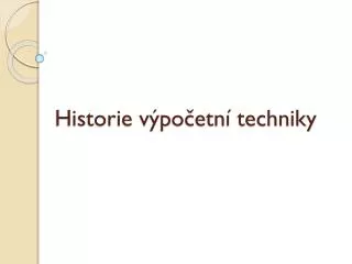 historie v po etn techniky