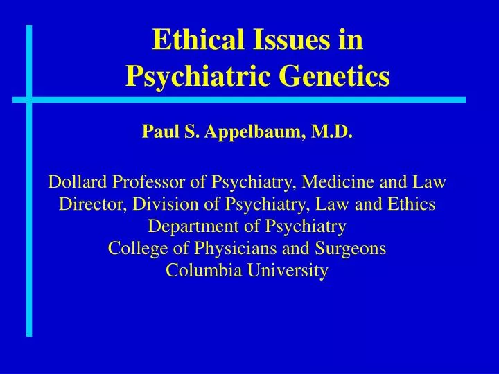 ethical issues in psychiatric genetics
