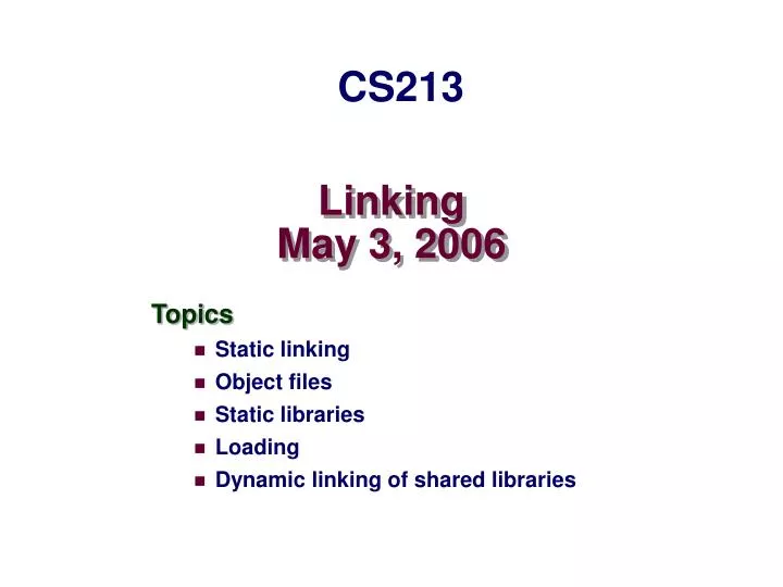 linking may 3 2006