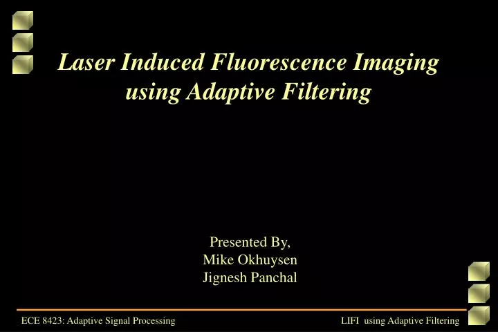 laser induced fluorescence imaging using adaptive filtering