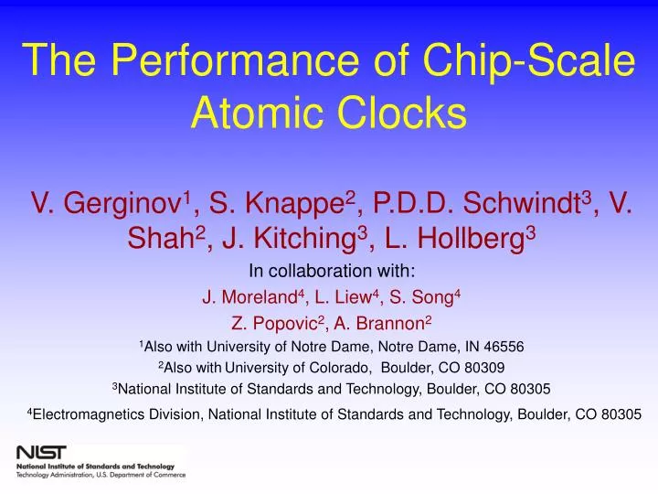 the performance of chip scale atomic clocks