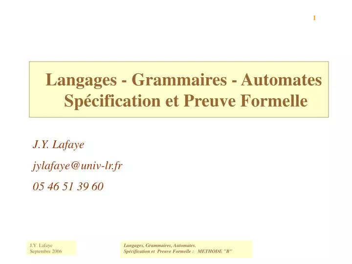 langages grammaires automates sp cification et preuve formelle