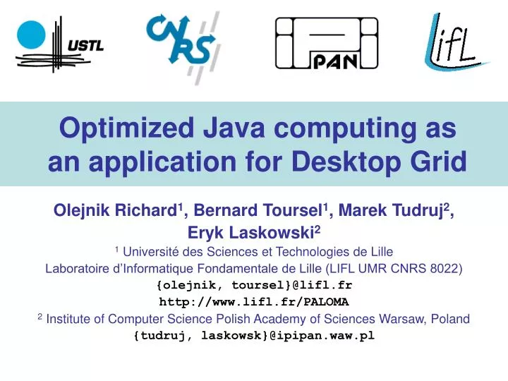 optimized java computing as an application for desktop grid