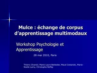 mulce change de corpus d apprentissage multimodaux