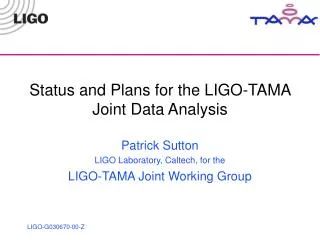 Status and Plans for the LIGO-TAMA Joint Data Analysis