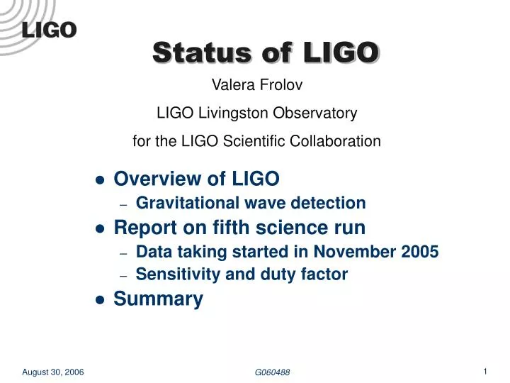 status of ligo