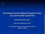 Impact of Global Financial Crisis on Low-Income Countries - slide 1