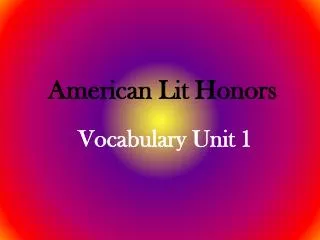 American Lit Honors