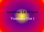 American Lit Honors - slide 1