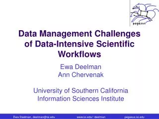 Data Management Challenges of Data-Intensive Scientific Workflows