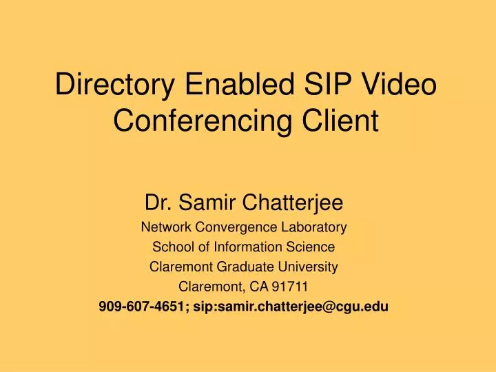 directory enabled sip video conferencing client