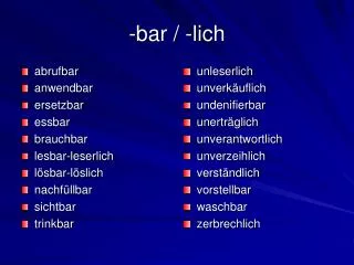 bar lich
