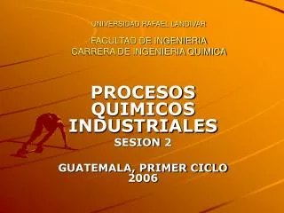 universidad rafael landivar facultad de ingenieria carrera de ingenieria quimica