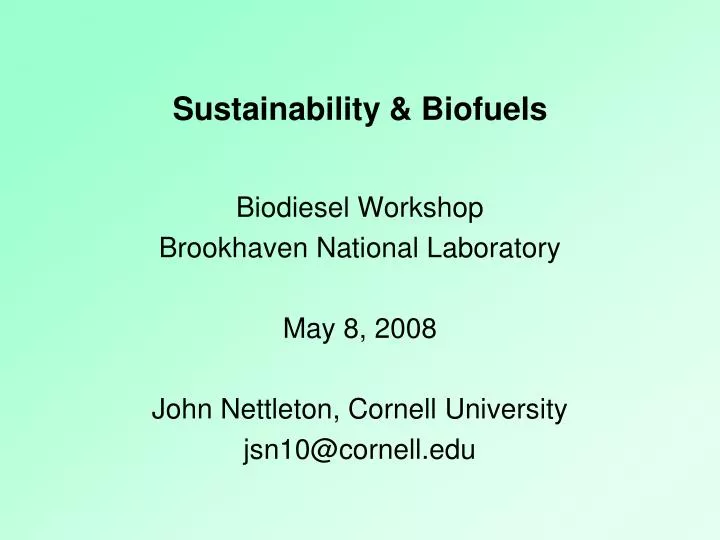 sustainability biofuels