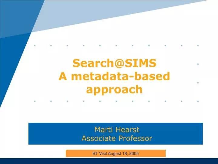 search@sims a metadata based approach