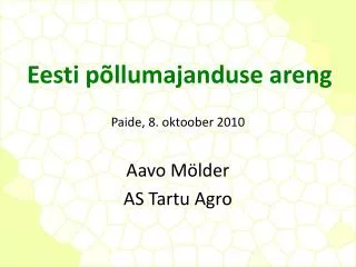 eesti p llumajanduse areng
