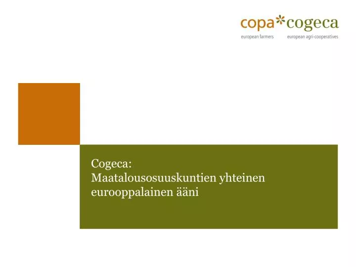 cogeca maatalousosuuskuntien yhteinen eurooppalainen ni