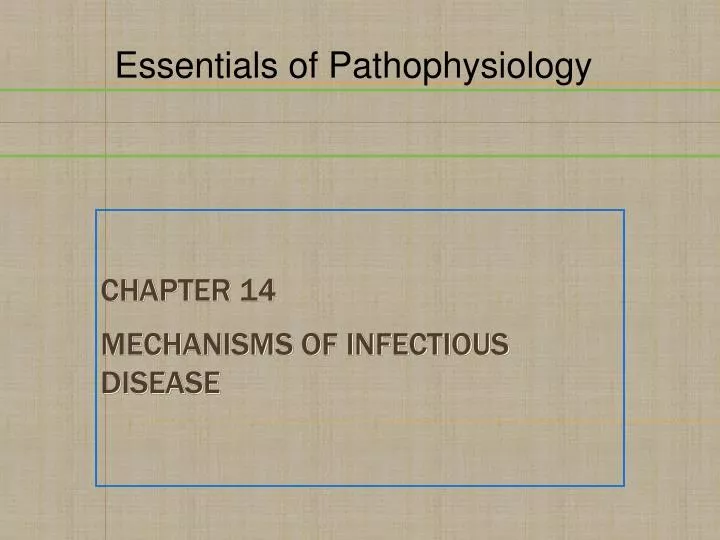 chapter 14 mechanisms of infectious disease