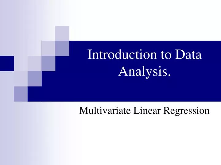introduction to data analysis