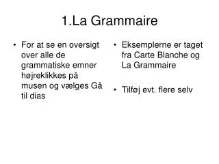 1 la grammaire
