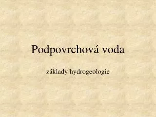 podpovrchov voda
