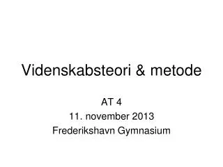 videnskabsteori metode