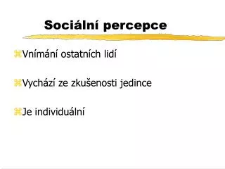 soci ln percepce
