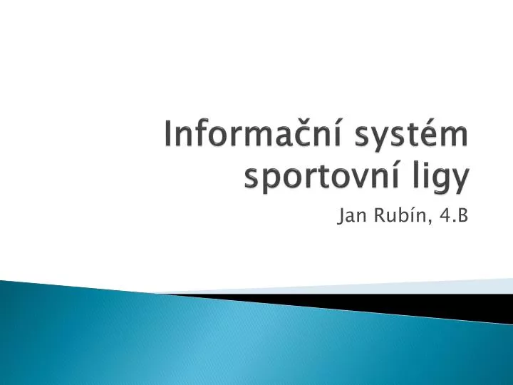 informa n syst m sportovn ligy