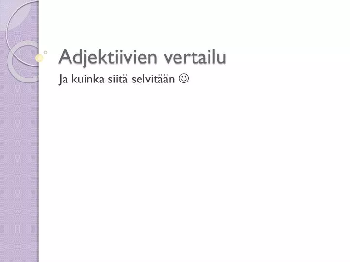 adjektiivien vertailu