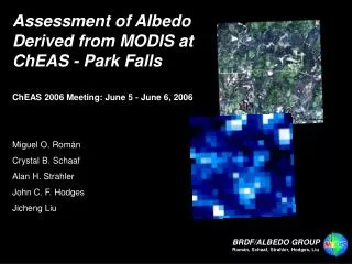 Assessment of Albedo Derived from MODIS at ChEAS - Park Falls