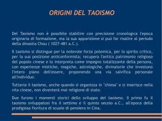 origini del taoismo