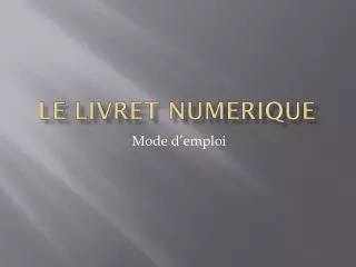 le livret numerique