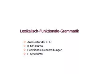 lexikalisch funktionale grammatik