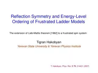 Reflection Symmetry and Energy-Level Ordering of Frustrated Ladder Models