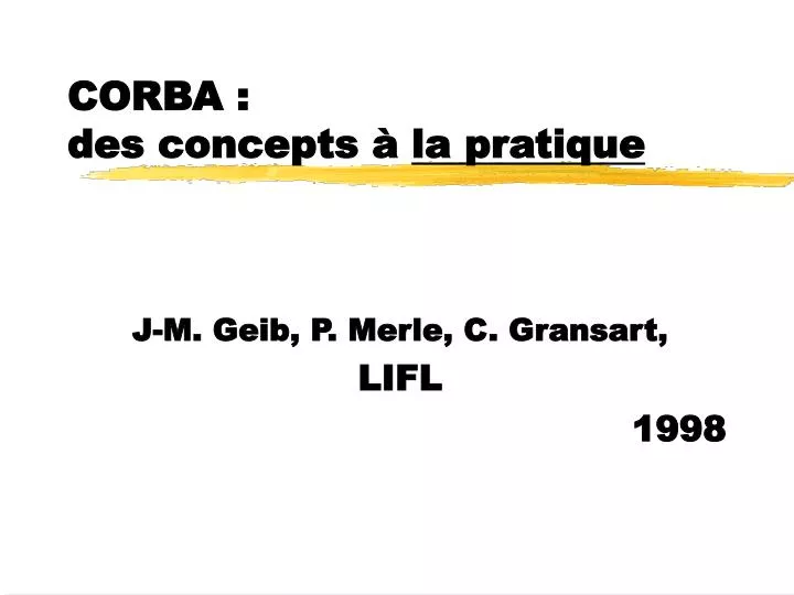 corba des concepts la pratique