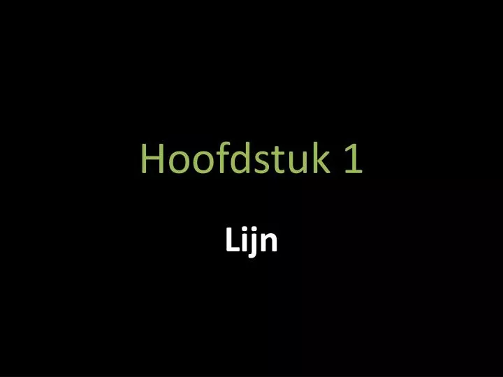 hoofdstuk 1