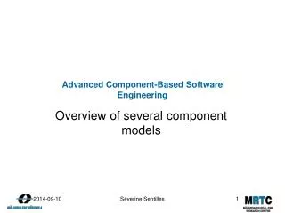 Advanced Component-Based Software Engineering