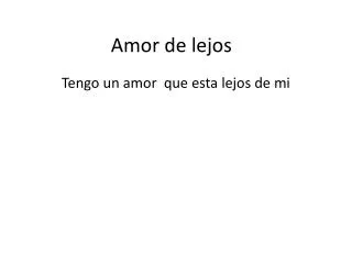 amor de lejos
