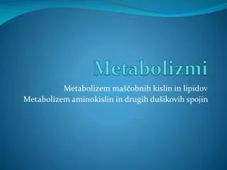Metabolizmi
